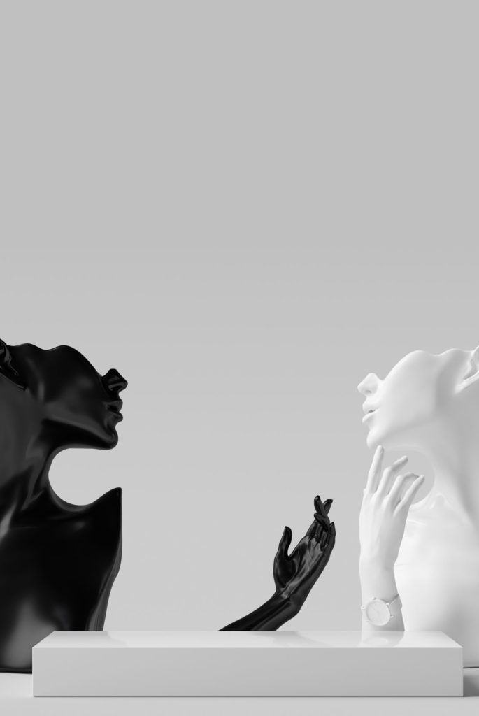 black and white women's busts
