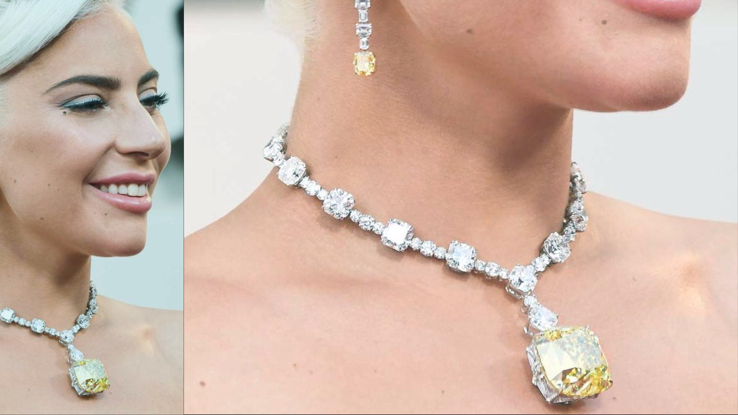 Foto diamante Tiffany giallo indossato da Lady Gaga 