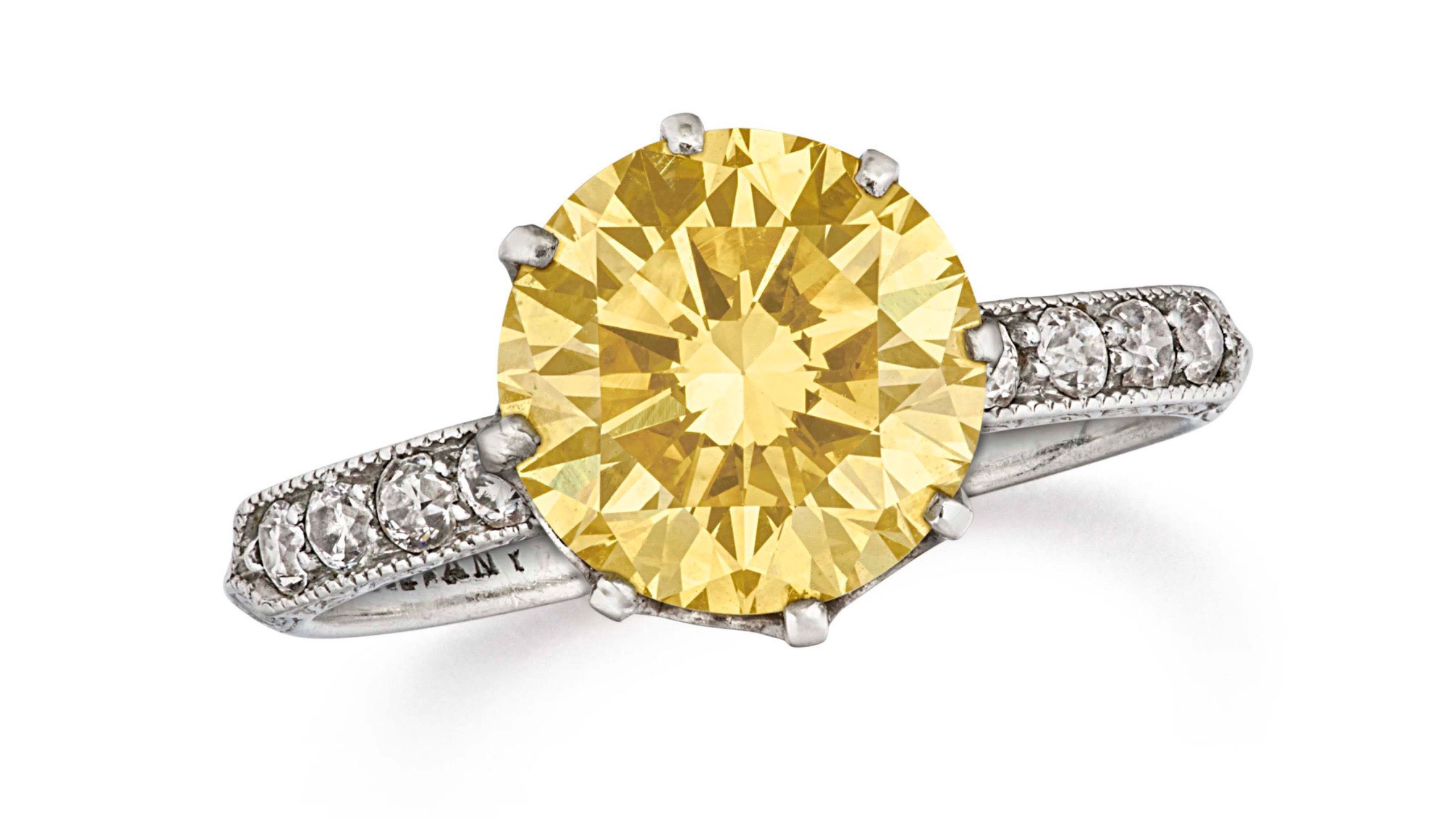 Foto anello con diamante giallo Tiffany