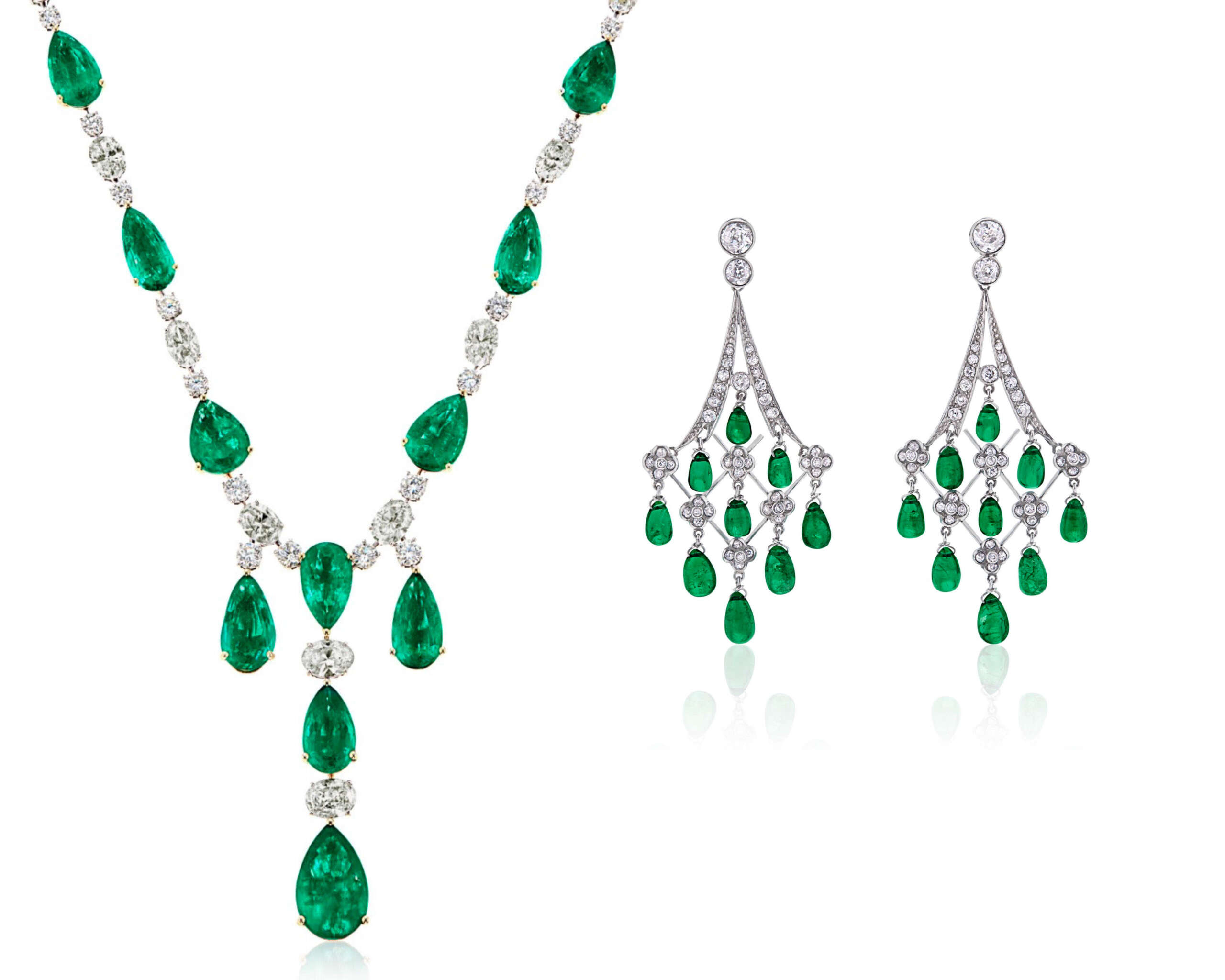 Foto gioielli con smeraldi e diamanti