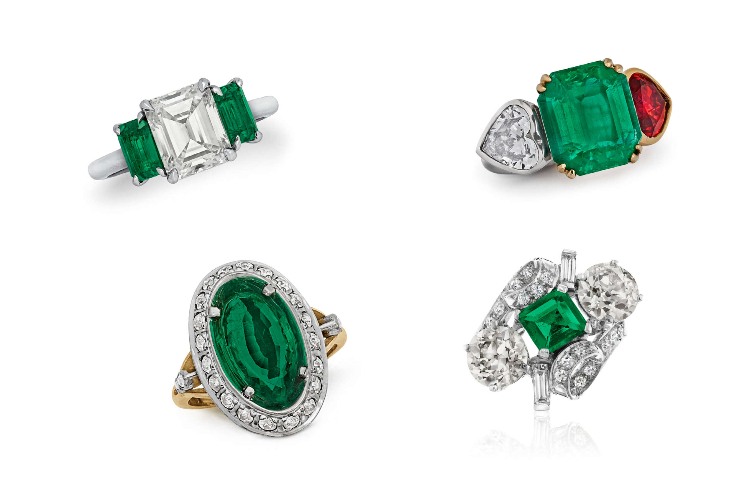 Foto anelli con smeraldi e diamanti